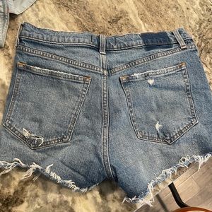 Abercrombie high rise jean shorts.
